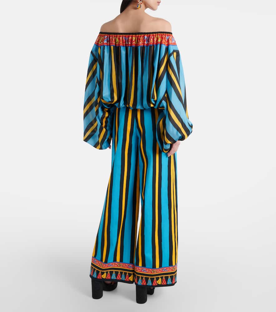 Patterned silk top