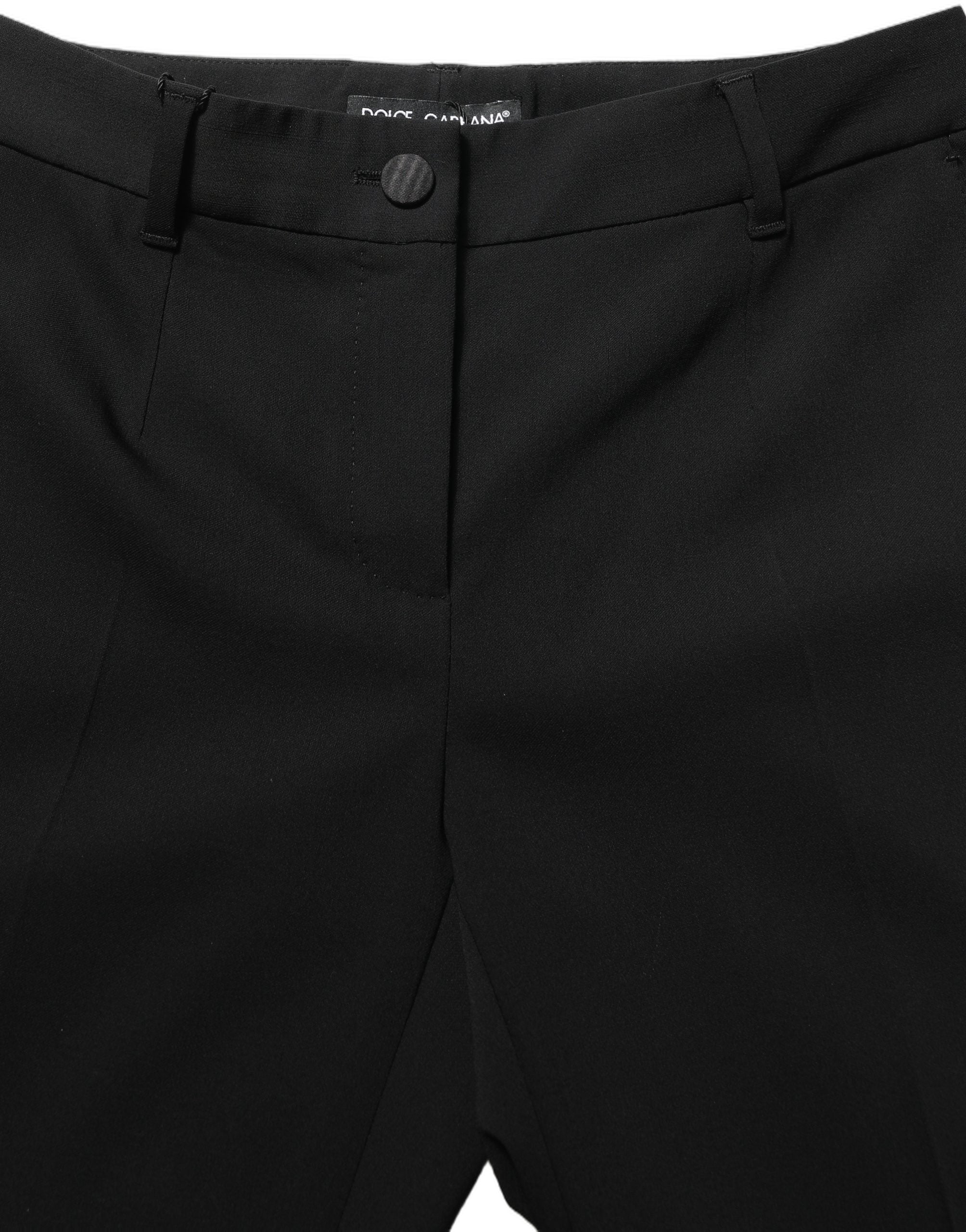 Virgin Wool Stretch Trousers — Black