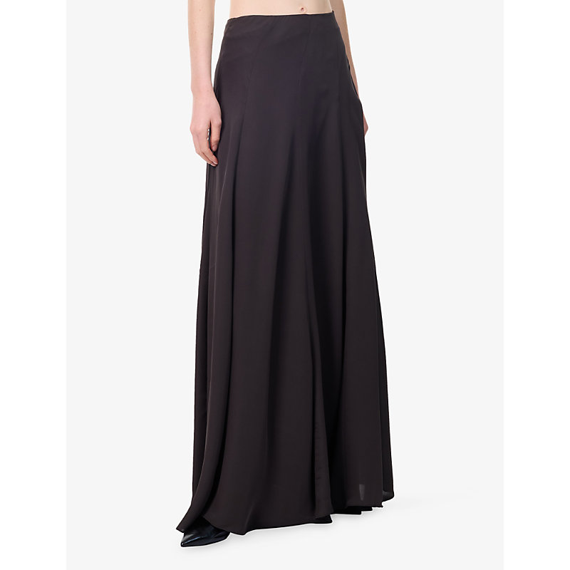 Womens Aeris Pleated Silk Maxi Skirt