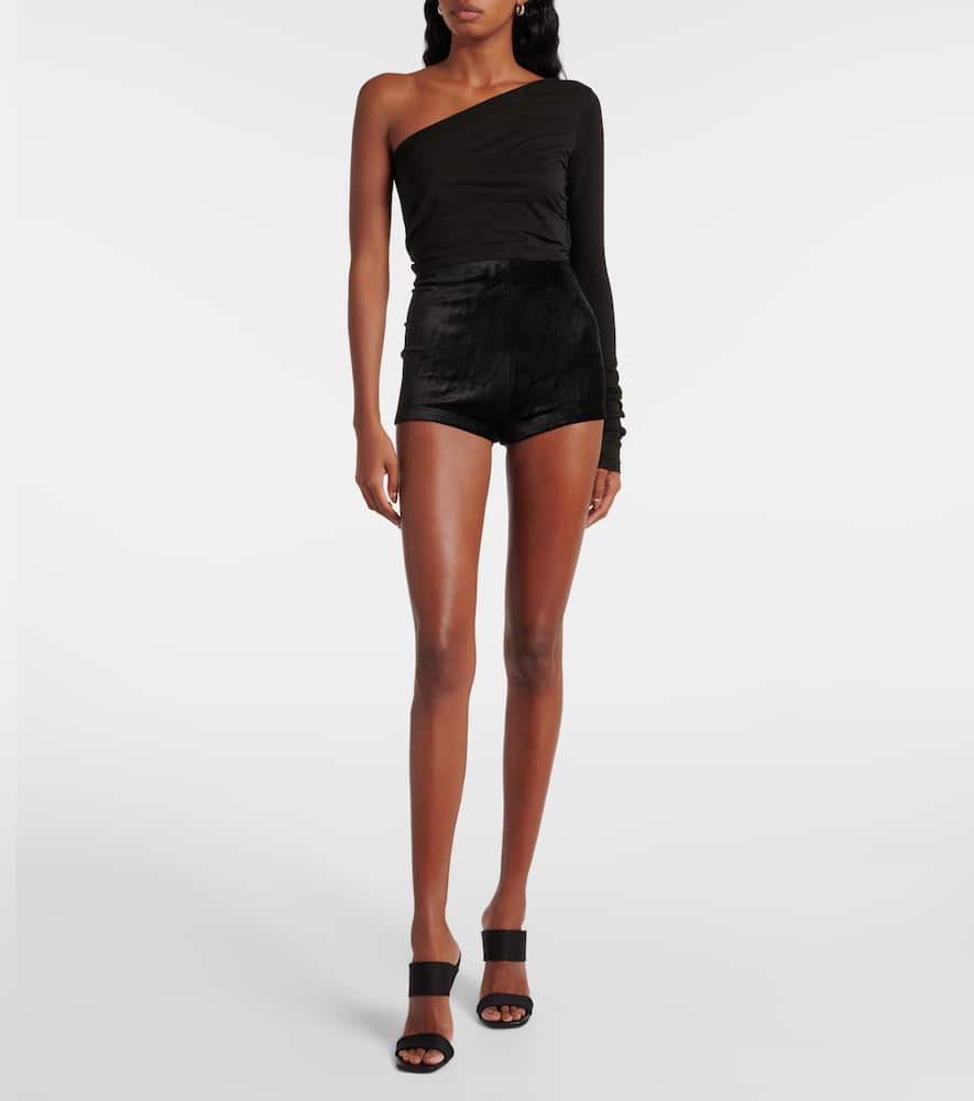 Lilies Dirt velvet jersey shorts