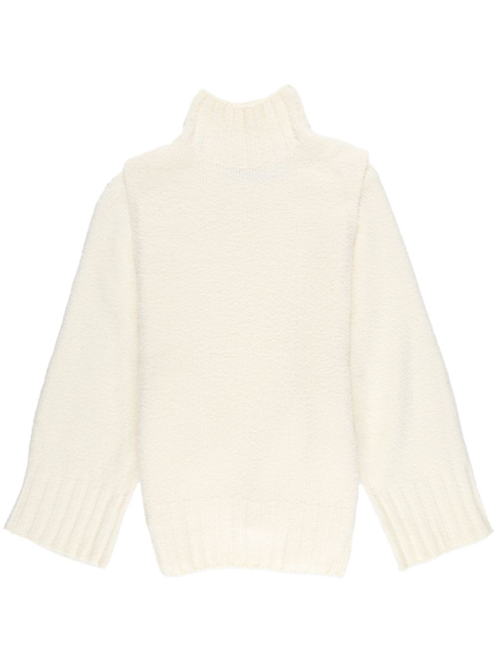 Escapee layered high-neck jumper - Neutrals