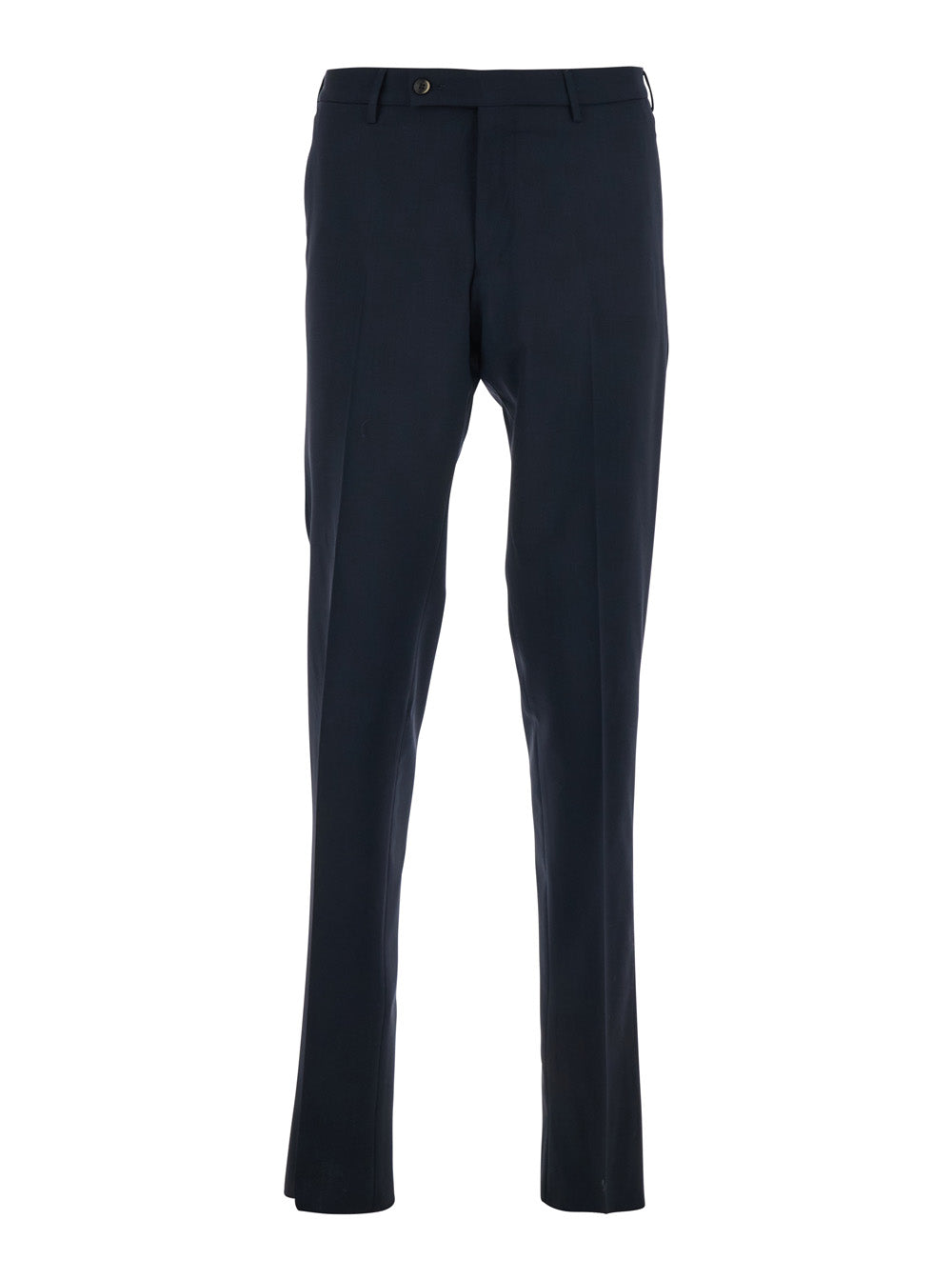 Virgin Wool Slim-Fit Trousers — Blue
