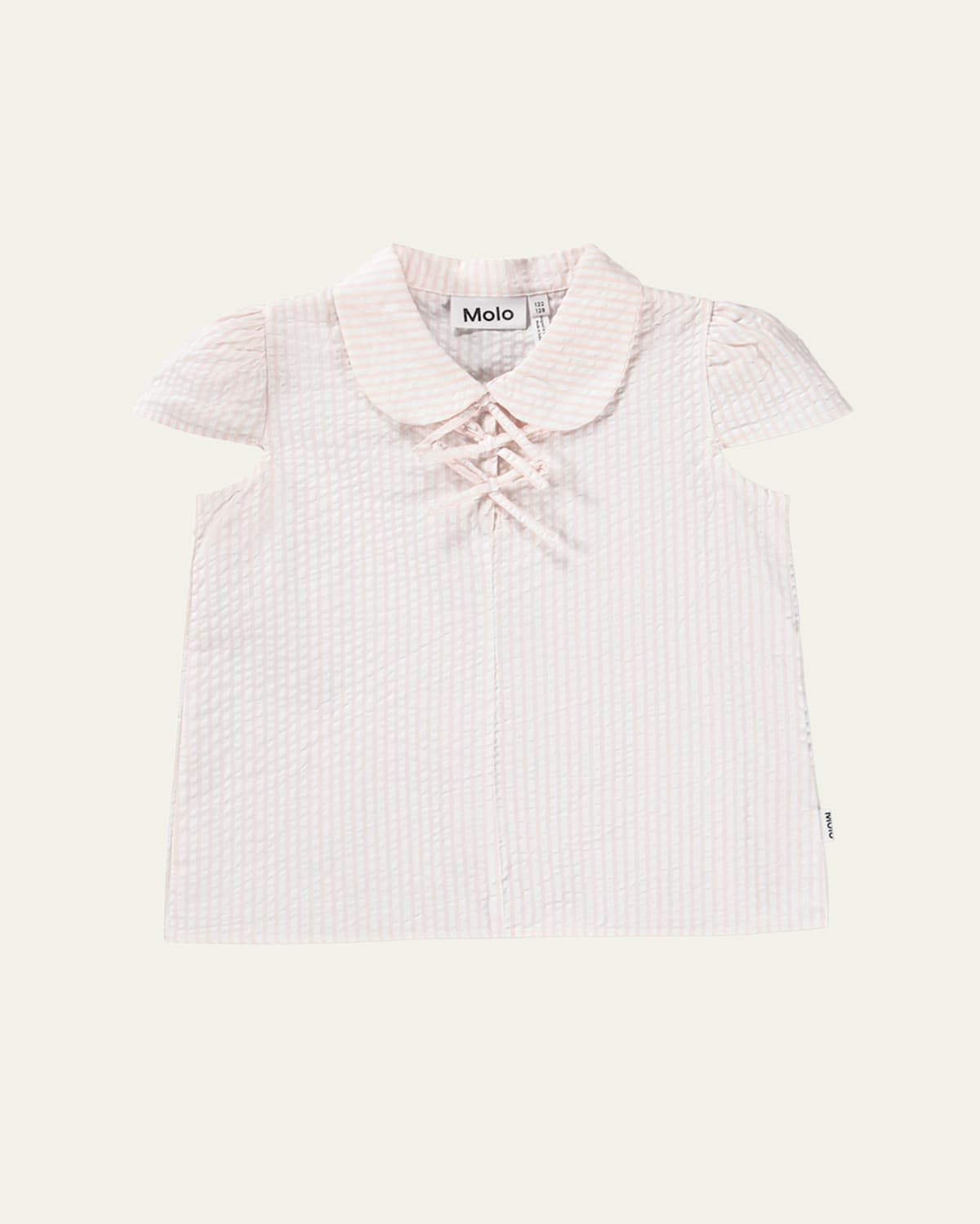 Girl's Raelicka Striped Lace-Up Cotton Shirt