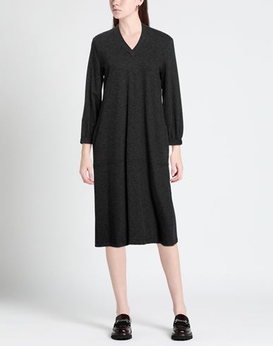 Woman Midi dress Charcoal Size 6 Viscose, Virgin Wool, Polyamide