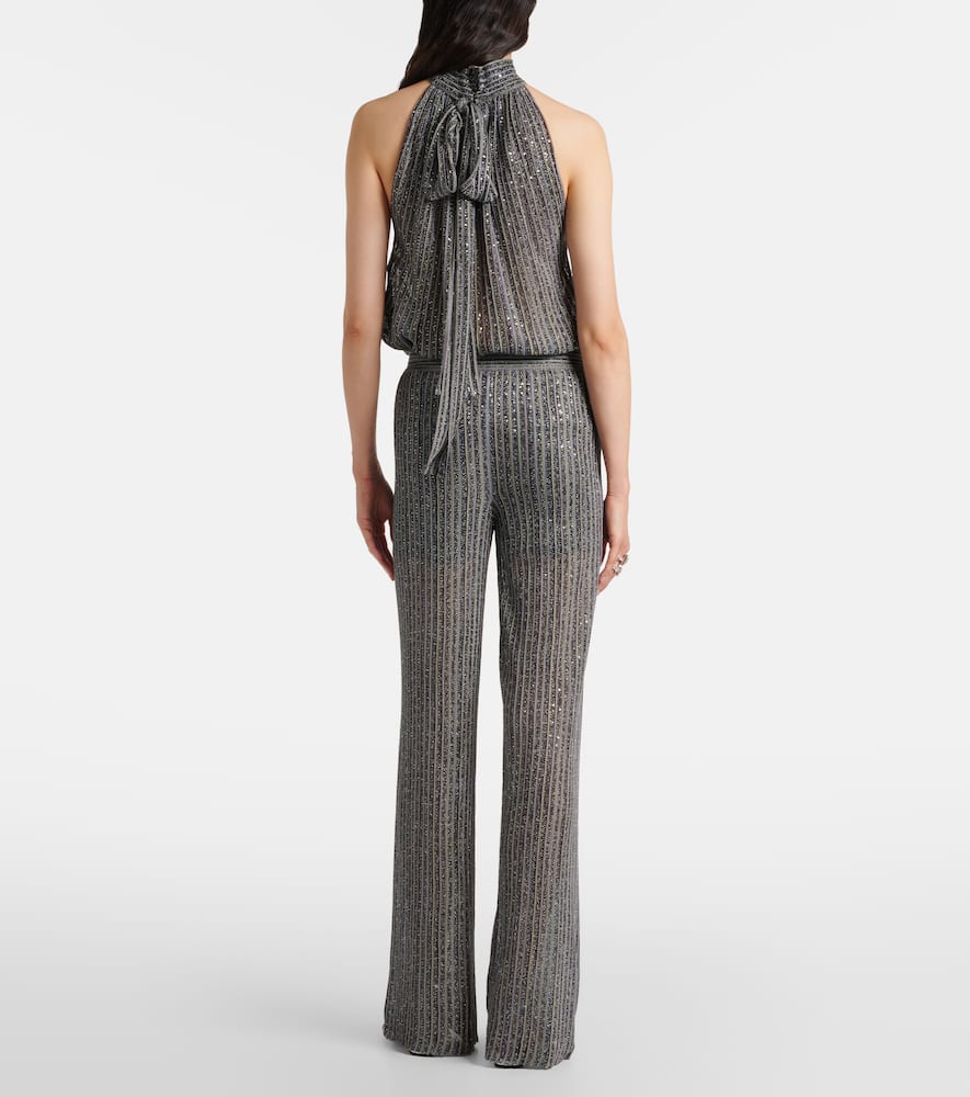 Sequined Lurex palazzo pants