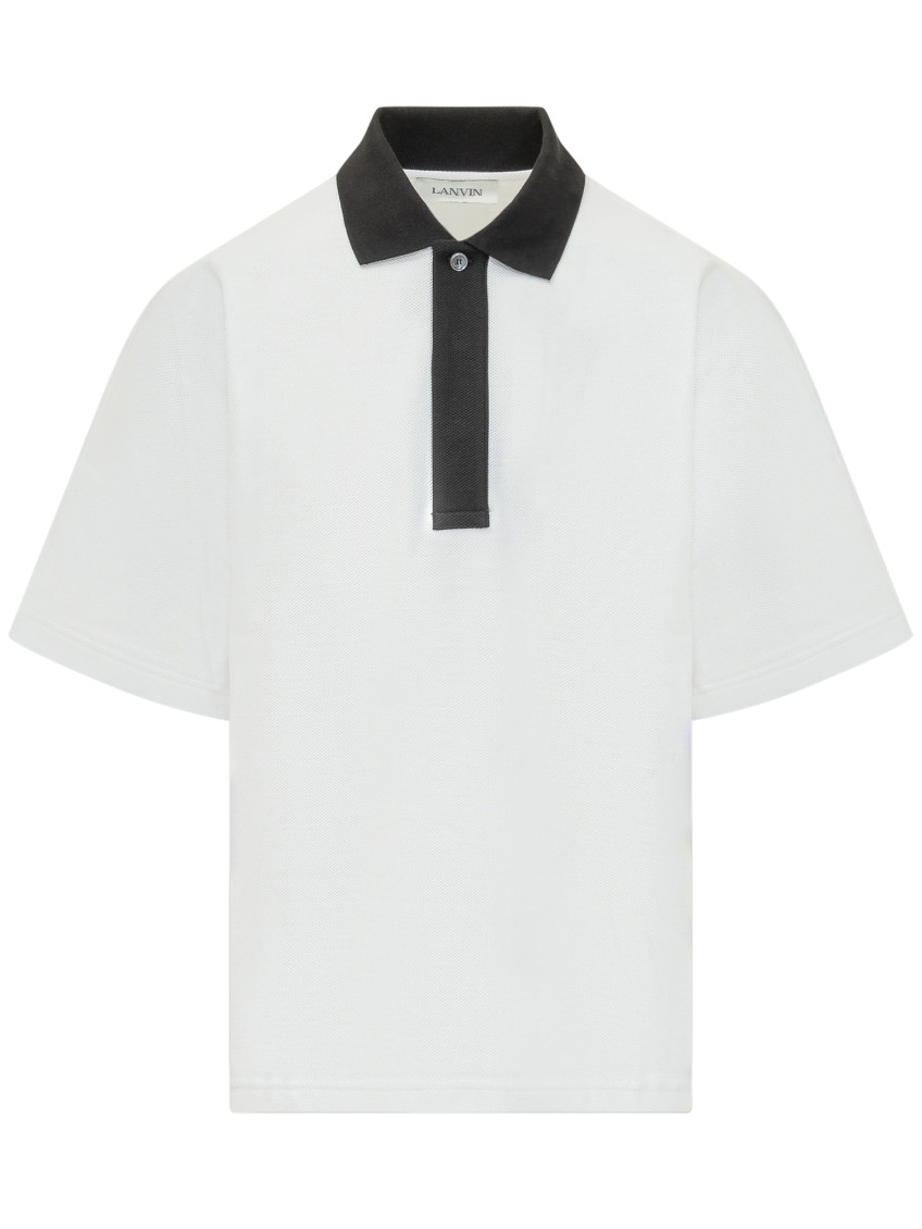 Lanvin - polo shirt contrasting collar knitted short sleeve