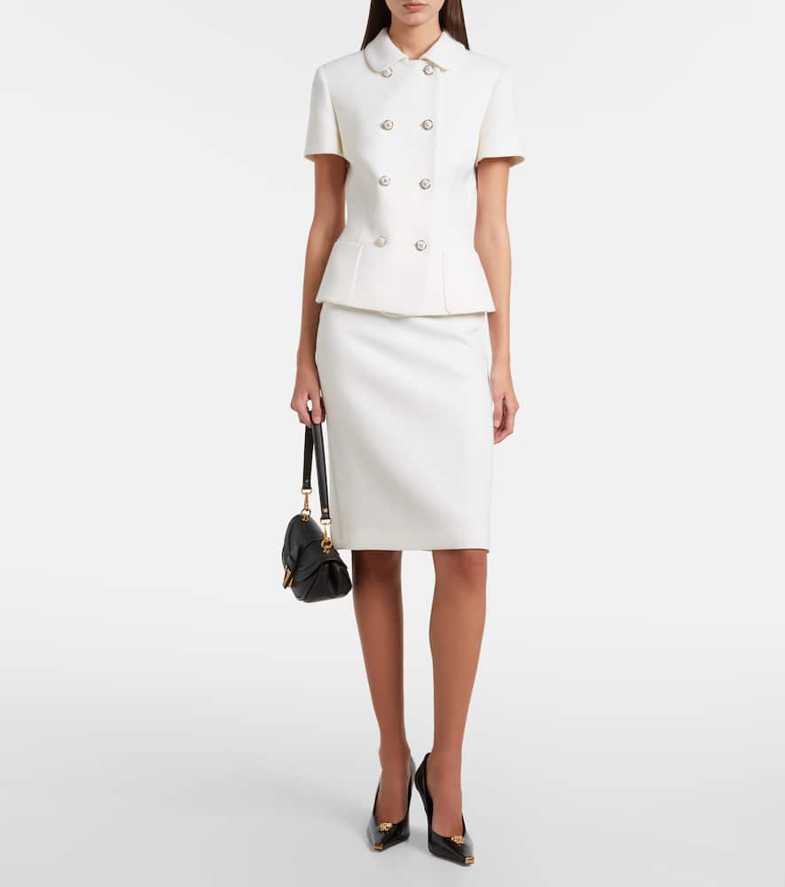 Virgin wool midi skirt