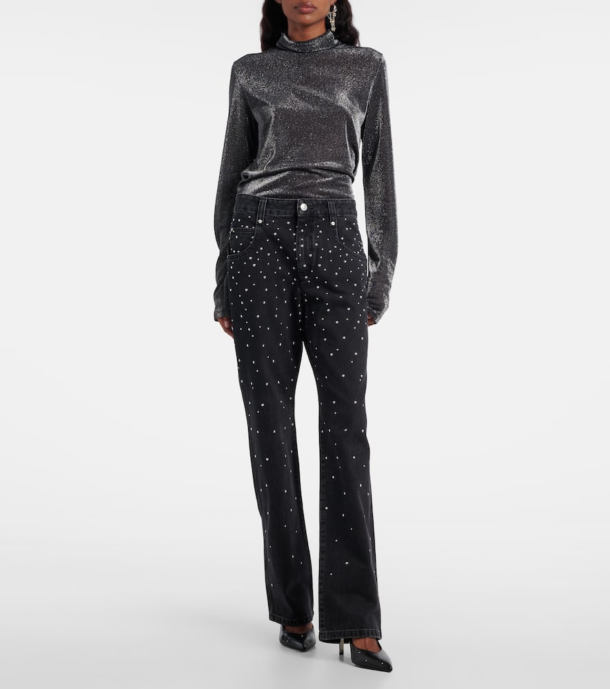 Embellished straight jeans