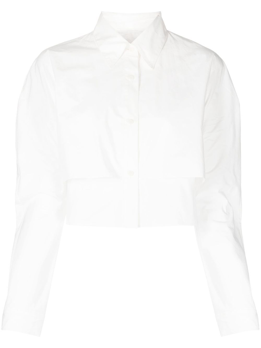 Cropped cotton shirt - White