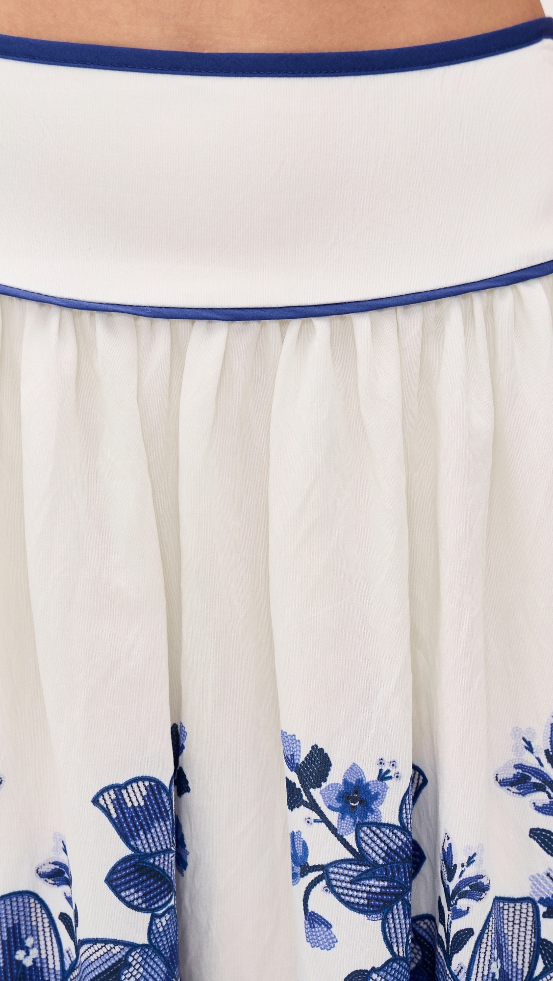 Floral Midi Skirt Off White Multi