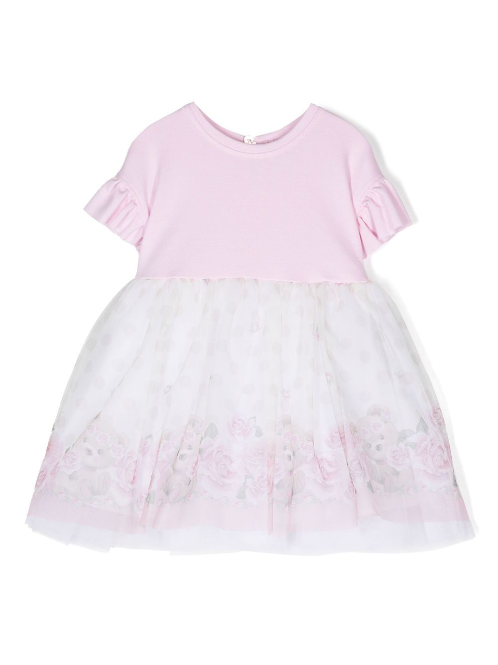 Floral-print full-skirt dress - Pink