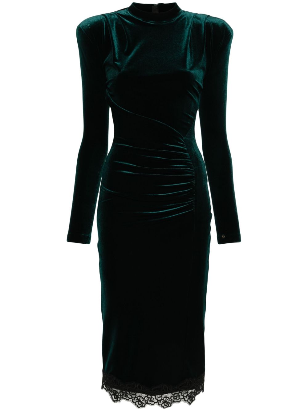 Logo-plaque midi dress - Green