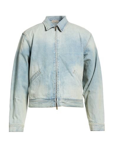 Man Denim outerwear Light blue Size S Cotton