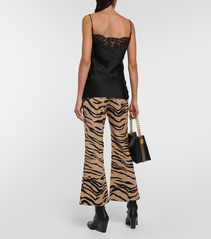 Satin and lace tank top