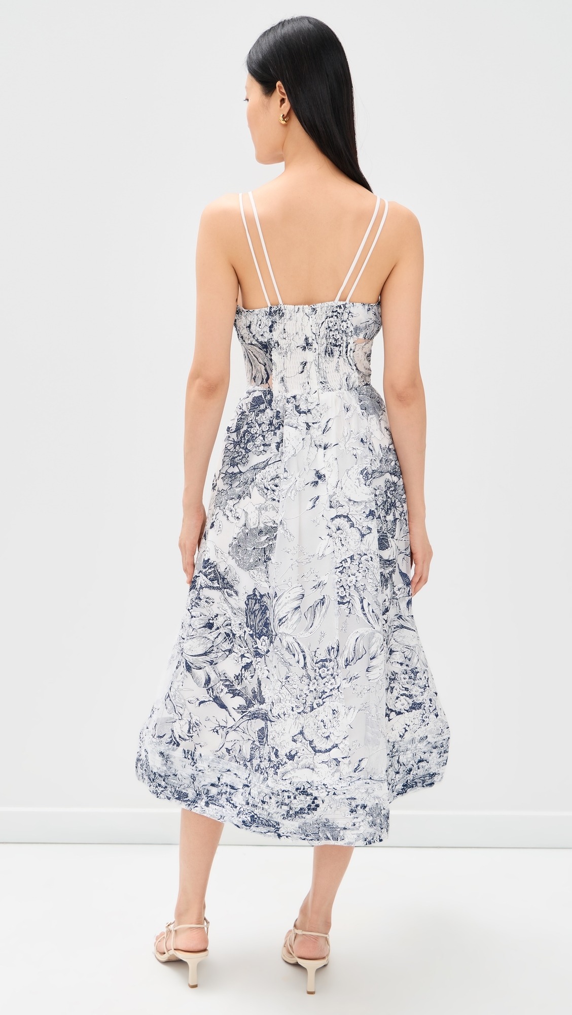 Cyrus Midi Dress White Navy