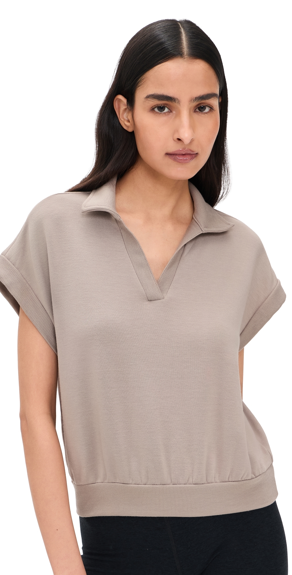 Evie Fleece Polo Latte