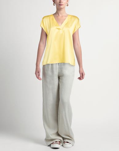 (the Mercer) N. y. Woman Top Yellow Size 8 Silk, Elastane