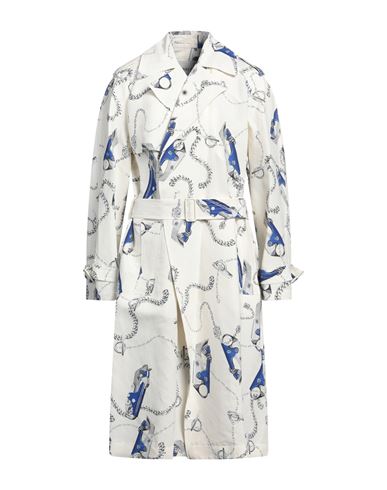 Man Overcoat & Trench Coat White Size 38 Paper Yarn, Viscose