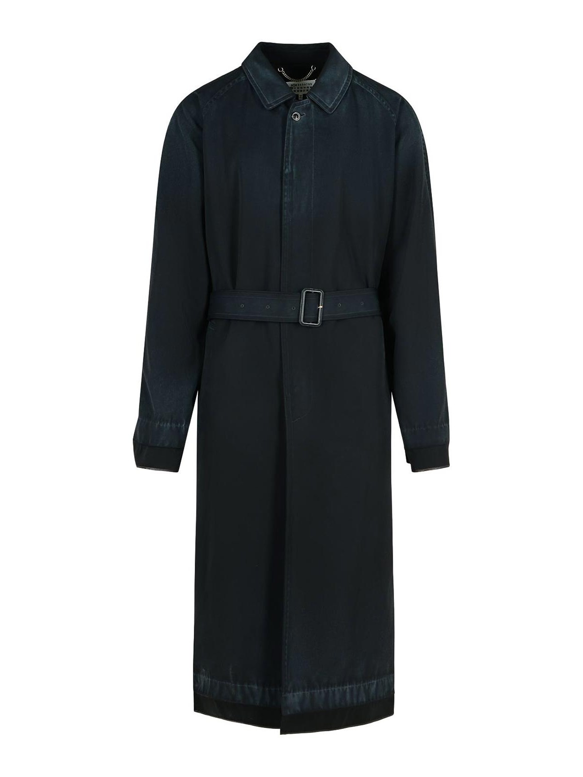 Black Virgin Wool Trench Coat