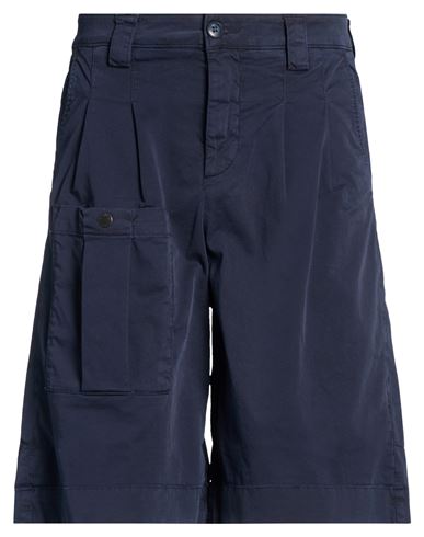Man Shorts & Bermuda Shorts Navy Size 25 Cotton, Elastane