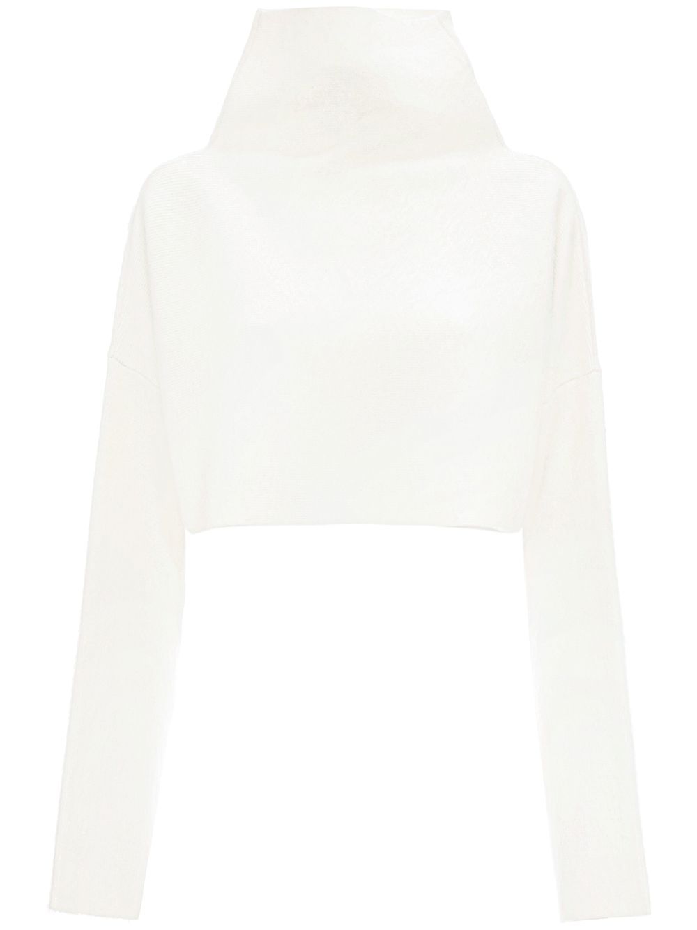 Cut-out detailed cropped jumper - White