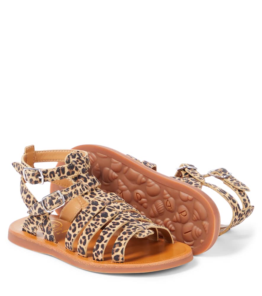 Plagette Gladiator leopard-print sandals