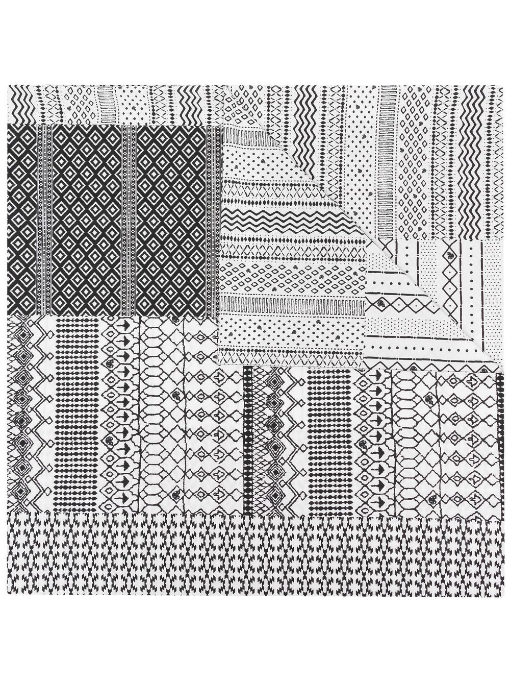 All-over graphic print scarf - White