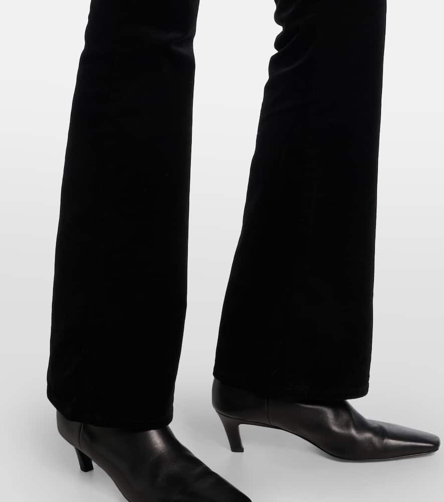 Leggy Bootcut mid-rise cotton-blend velvet bootcut pants