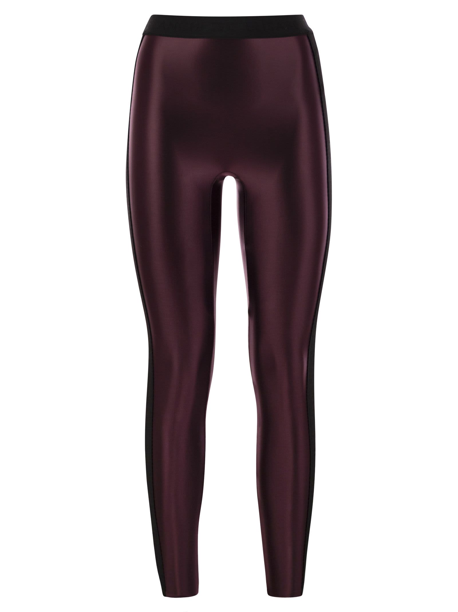 Shiny Lycra Leggings With Logoed Elastic Band
