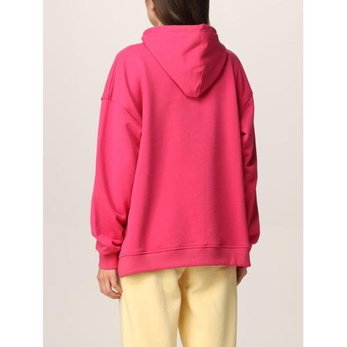 Logo-embroidered oversized hoodie - Yellow