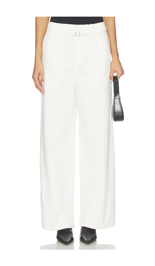 Elodie the Label Jacob Twill Pants in White. L. Also in M