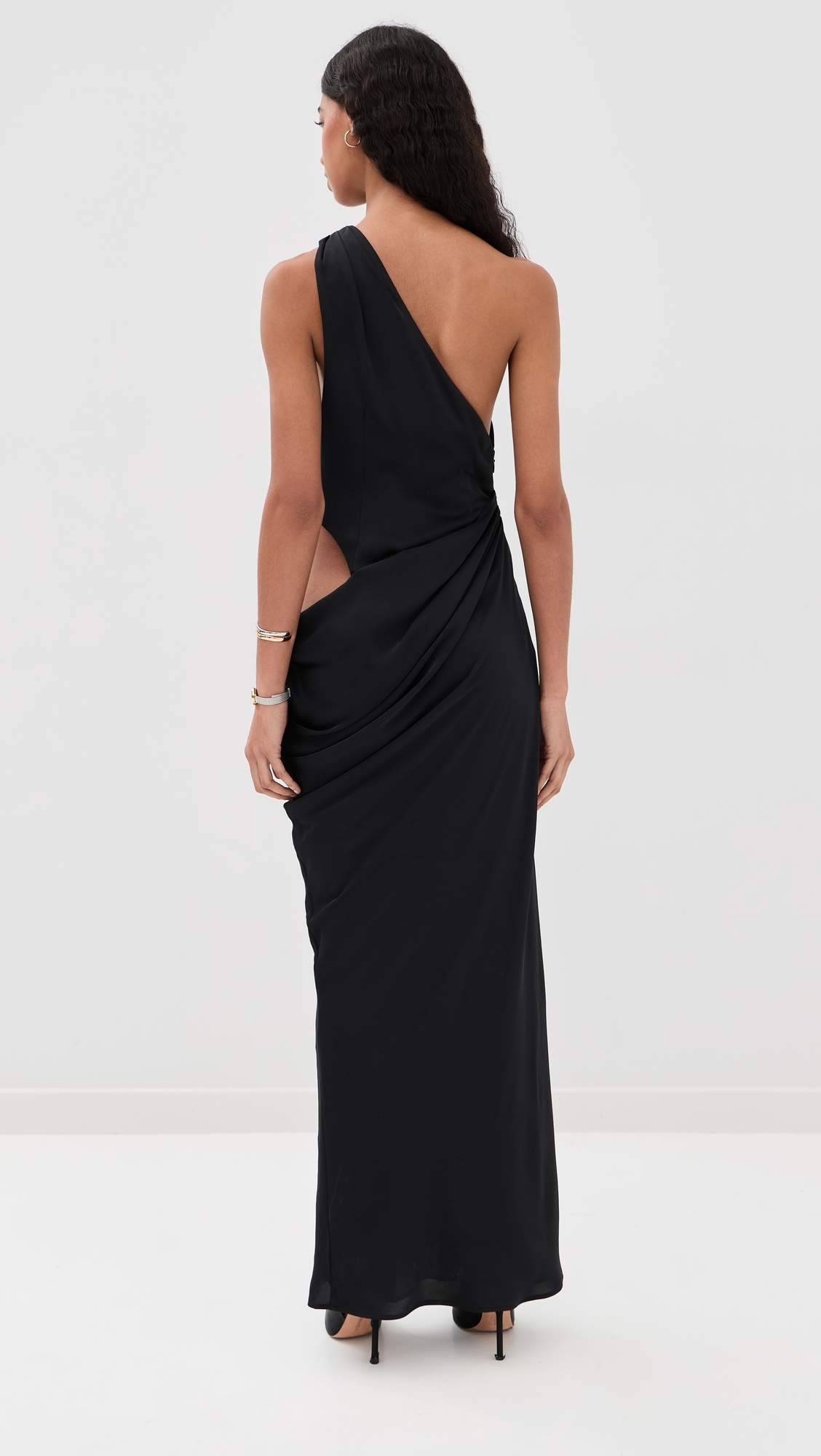 The Isadora Satin Dress Black