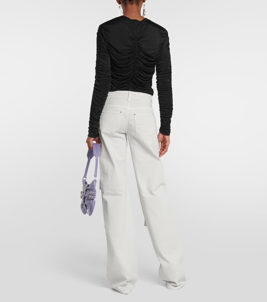 Blumarine Low-rise denim cargo pants