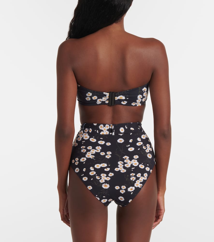 Discret floral high-rise bikini bottoms