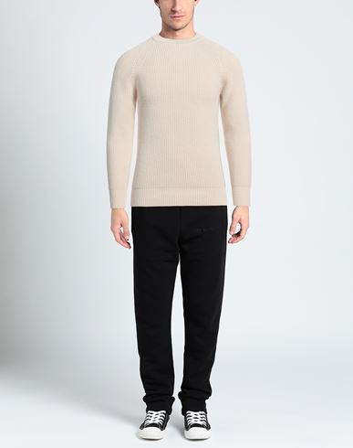 Man Sweater Cream Size 38 Merino Wool, Polypropylene