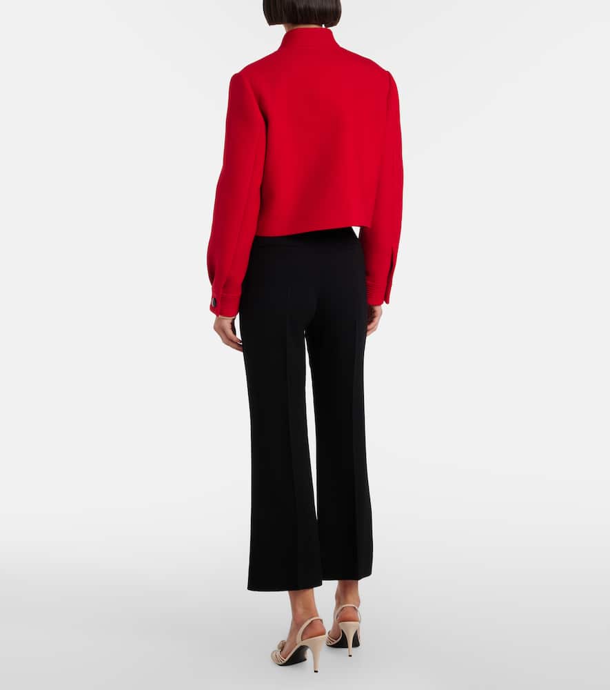 VLogo virgin wool crêpe straight pants
