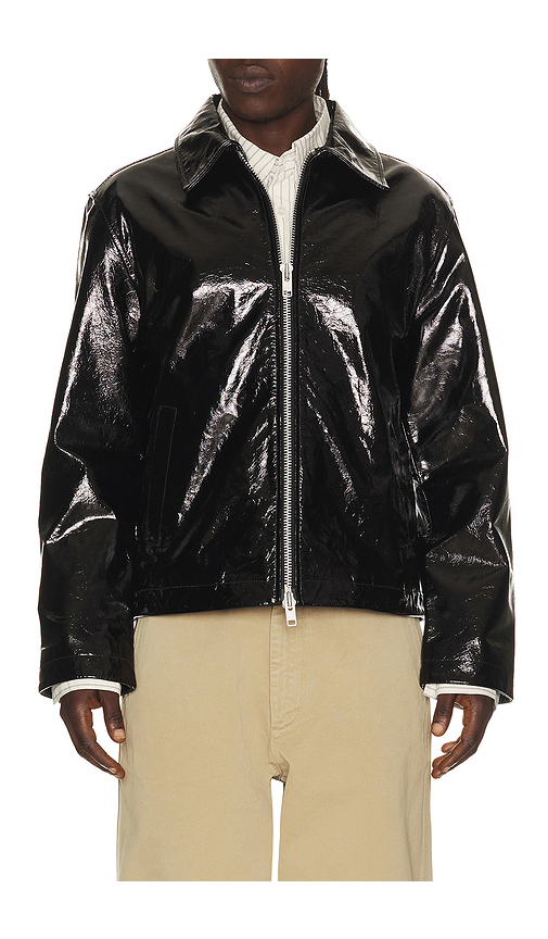 Sunflower Short Leather Jacket in Black. - 48 also