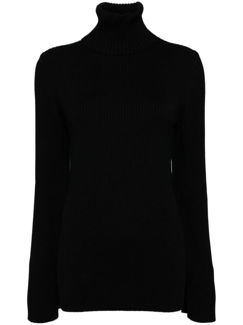 Long-sleeved Ribbed Turtleneck Top