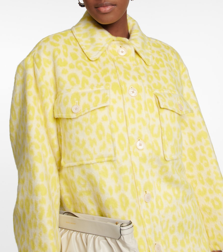 Printed virgin wool overshirt