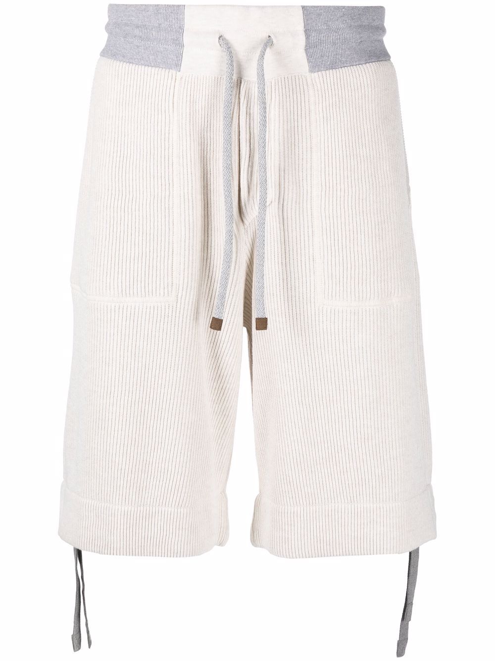 Corduroy-detail bermuda shorts - Neutrals
