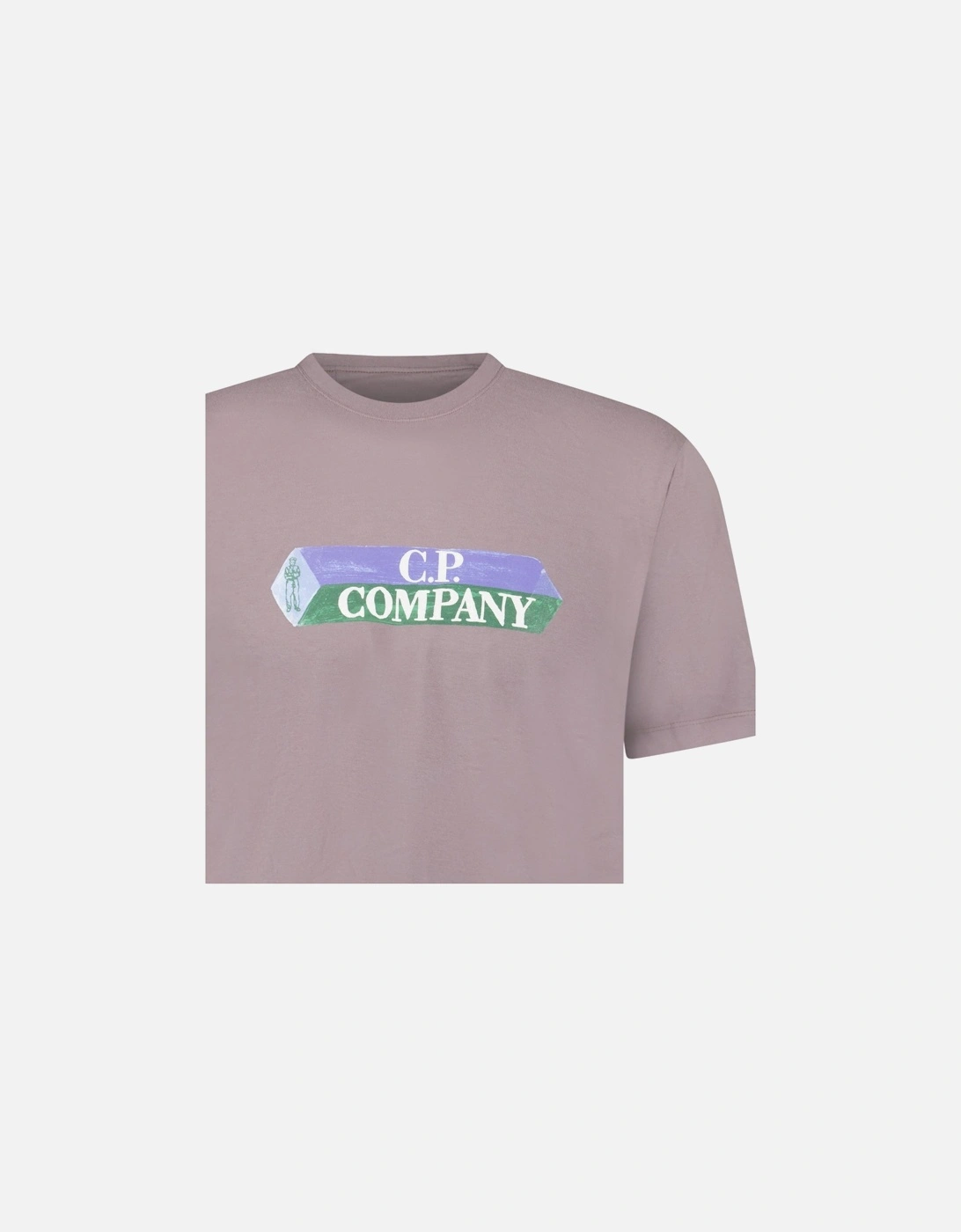 Men's CP Company Cotton-Jersey T-Shirt in Purple Dove