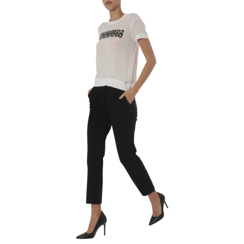 Mirrored logo georgette top