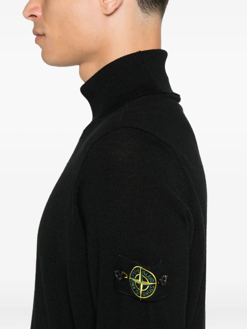 Ribbed Wool Turtleneck Sweater