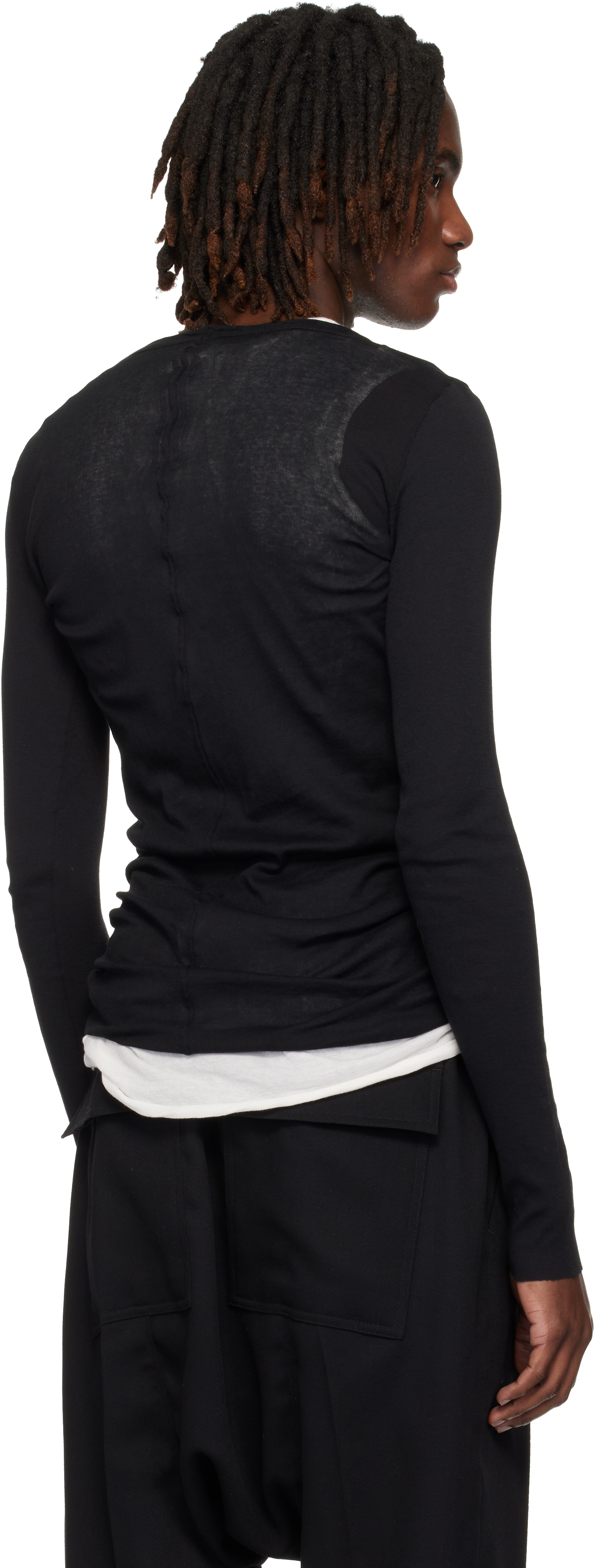 Black Temple Rib LS T-shirt