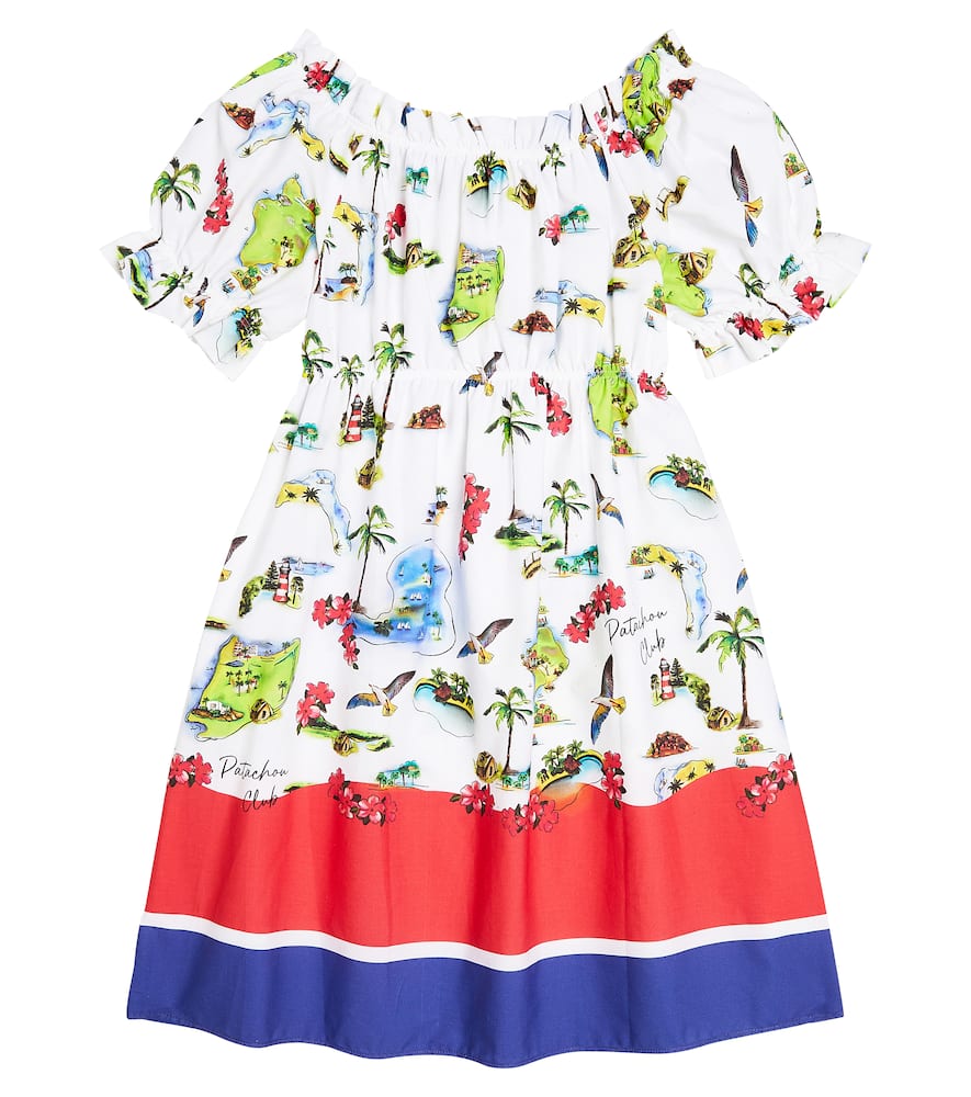 Printed striped cotton dress