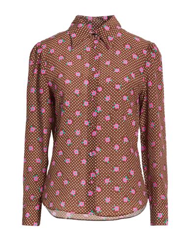 Woman Shirt Brown Size 0 Silk
