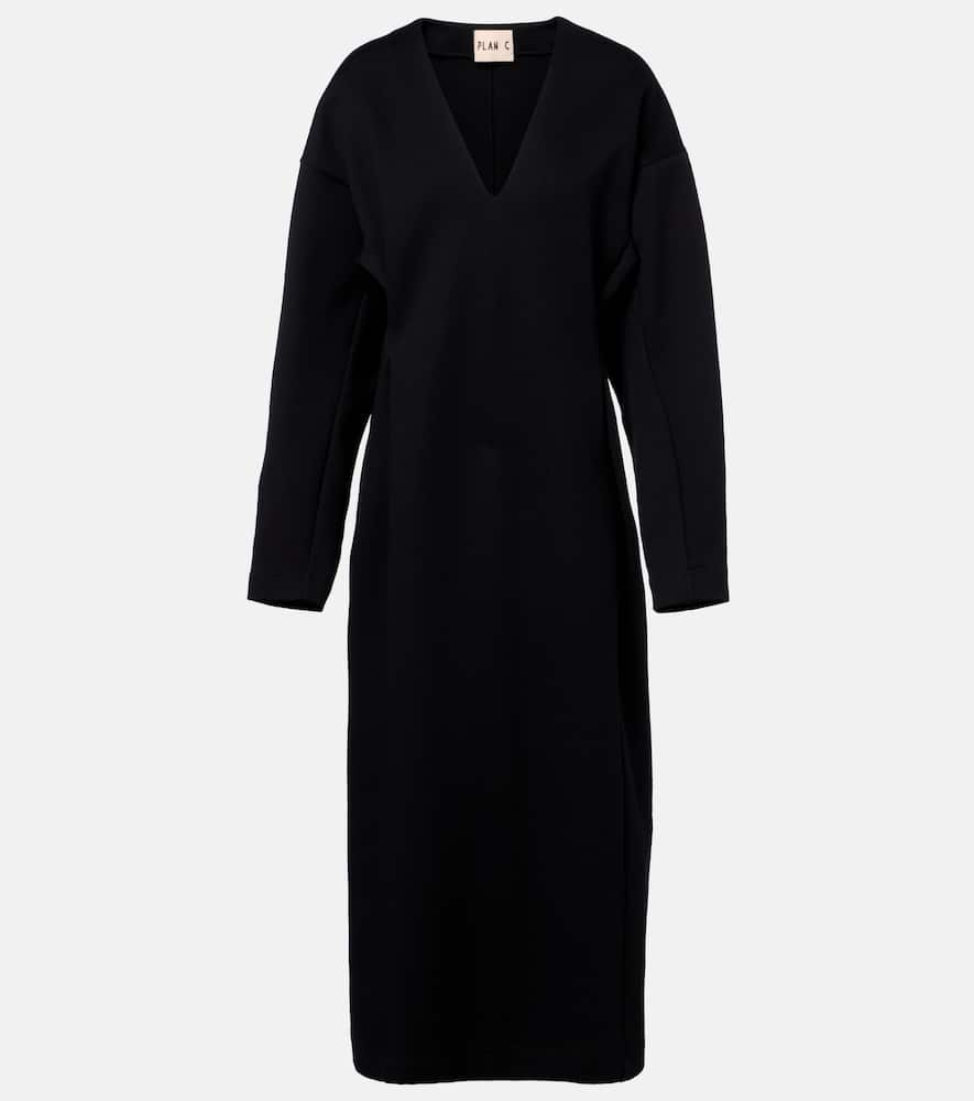 Cotton-blend midi dress