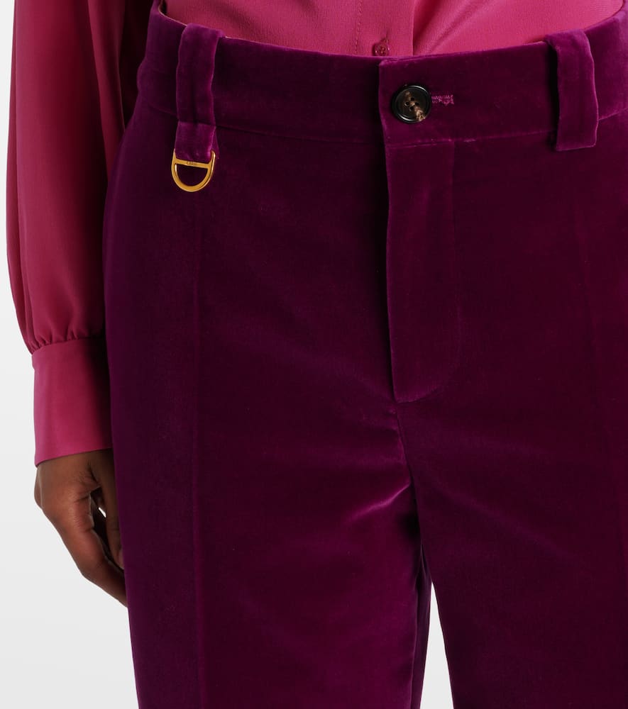 Chloé Cotton velvet cropped bootcut pants