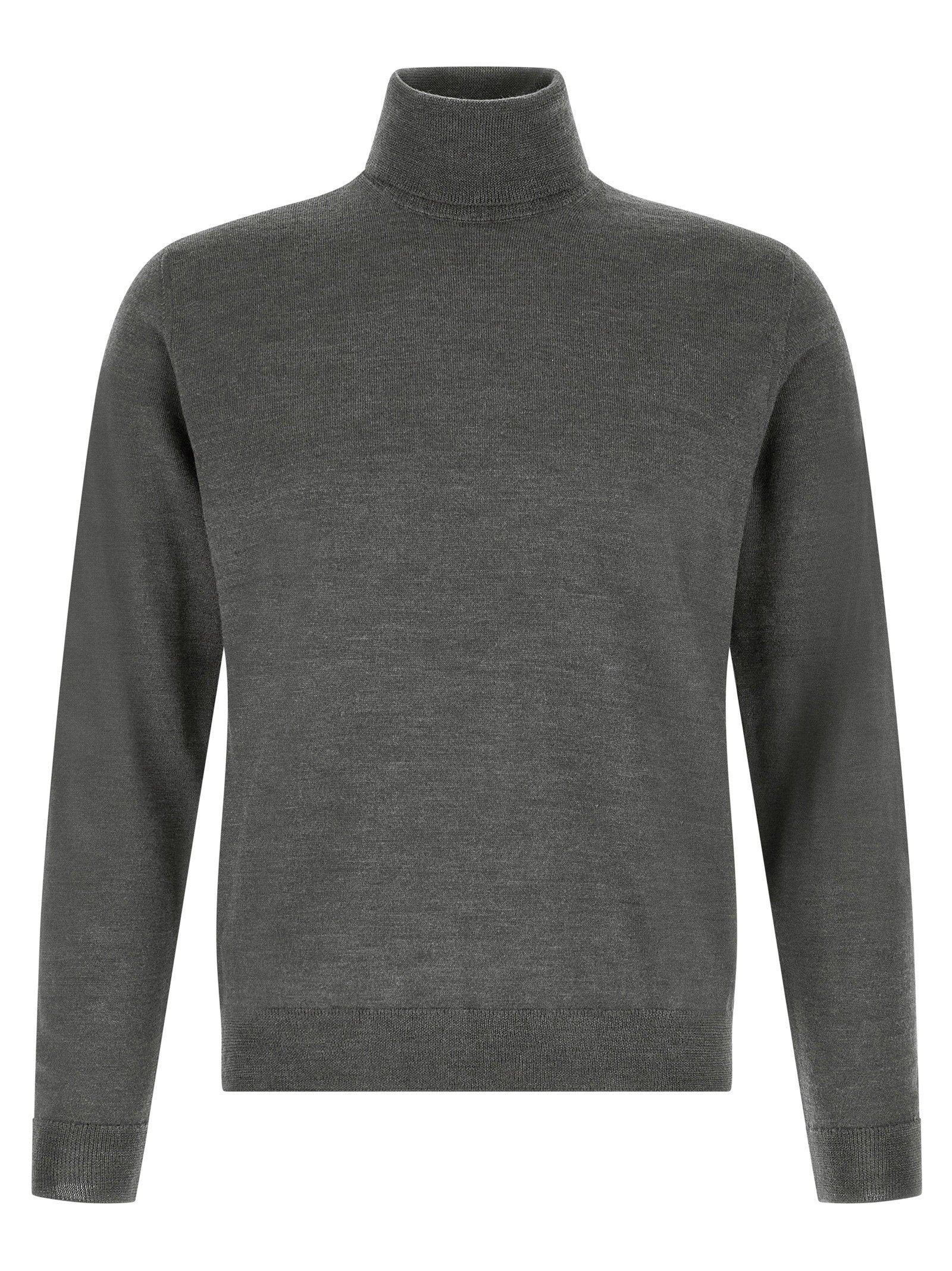 Virgin Wool Turtleneck Sweater — Anthracite