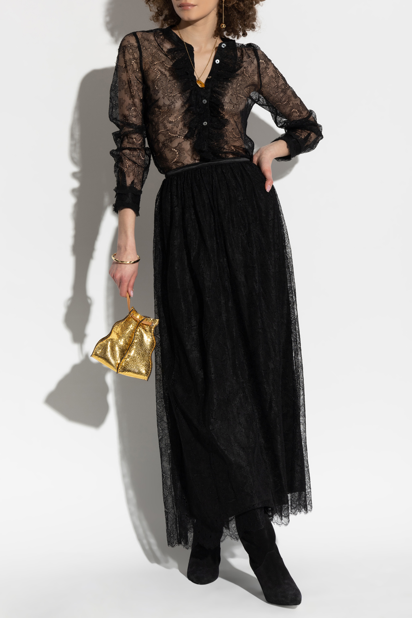 Lace Shirt Cecile, Women's, Black